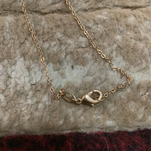 Goldtone Heart and Rose Necklace - Picture 5 of 6